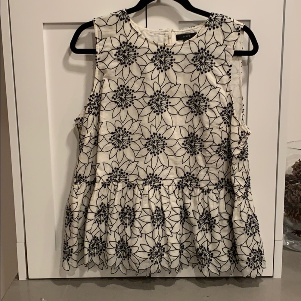 J crew sleeveless peplum top size L